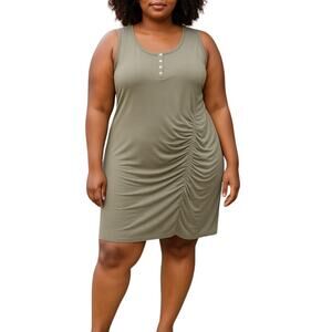 Cider Ribbed Midi Bodycon Dress Gray Sz 2XL NWT